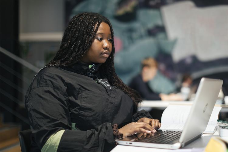 student in a lecture