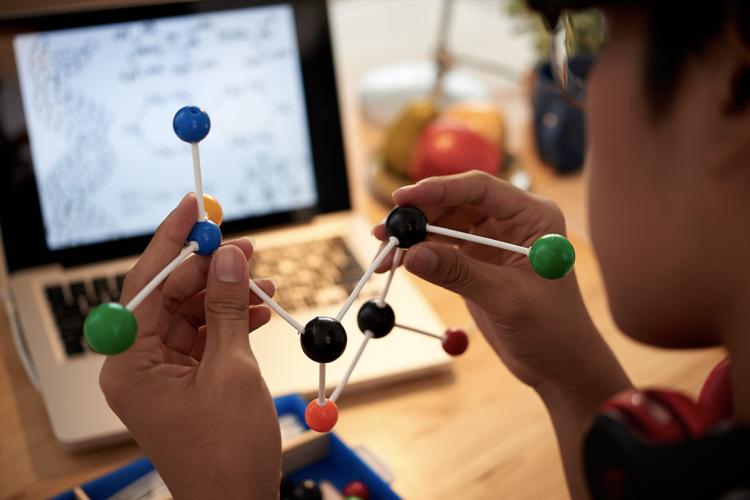 student in physics class